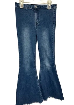 Blank Paige Jeans High Waist Flared Bell Bottom Boho Festival thumbnail 1