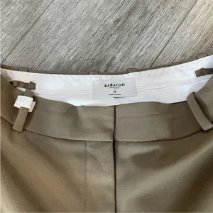 ARITZIA Babaton Agency Pant Wool Trousers Tan Front Crease Minimalist like new 0 thumbnail 6