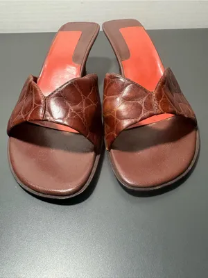 NINE WEST Vintage 90s Brown and Orange Kitten Heels thumbnail 5