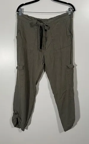 Vintage Petites Linen Blend Cargo Pants Green Size Petite Large thumbnail 1