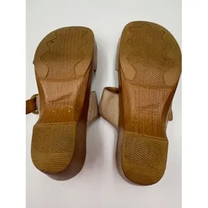 Dansko Slide Sandals Taupe Leather Double Buckle Platform Wedge Casual Size 37 thumbnail 6