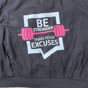 "Be Stronger Than Your Excuses" Graphic Crop Top Cotton L thumbnail 2