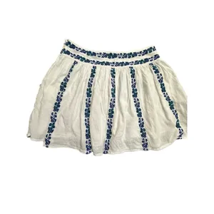 Tory Burch Size 8 Embroidered White Alexandria Skirt Women’s Beaded‎ #E13-5 thumbnail 9