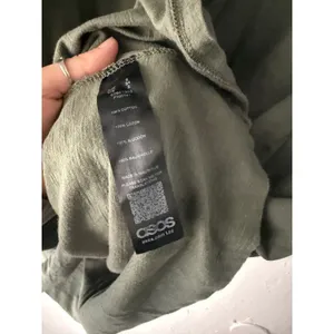 ASOS Olive Green Oversized‎ Small Top Flutter Ruffle Sleeve V Neck Babydoll thumbnail 7