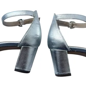 Naturalizer Vera Silver Leather Block Heel Sandals Sz 6 Gala Wedding Guest Comfy thumbnail 9