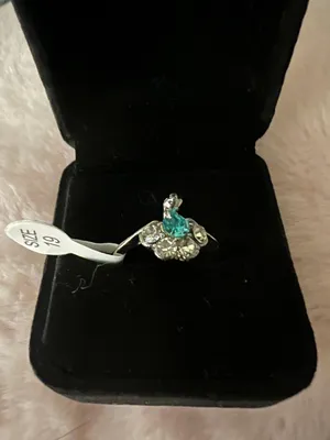 Women’s Gorgeous Silver Plated CZ Rhinestone Ring Size 19/10 US thumbnail 1