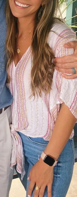 White & Pink Shirt / Blouse thumbnail 1
