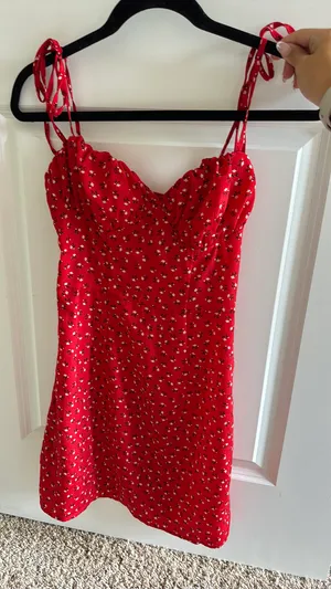 Red Floral Shein Dress thumbnail 4