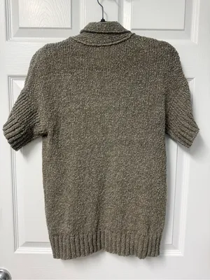 Ann Taylor LoFt Lounges women’s Open-Front Shawl Collar Sweater Cardigan - Taupe thumbnail 2