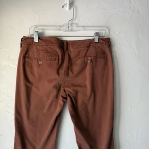 American Eagle‎ Pants Y2k 10 Long Brown Kick Boot Stretch Casual Chino Flare thumbnail 8