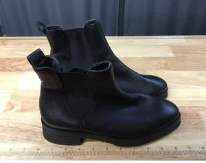 Paul Green Ankle Chelsea Boots Women's 7.5 Black Leather Slip-On Almond Toe thumbnail 1