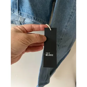 Tilly's Sz M Cropped Denim Jacket Button Up Dropped Sleeves Unlined thumbnail 4