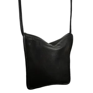 Black Leather Long Shoulder‎ Bag thumbnail 3