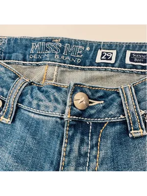 Miss Me Blue Distressed Sunny Boot Cut Jeans Size 29 Low Rise thumbnail 5