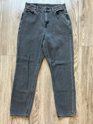 American Eagle Women's High Rise Curvy Mom Jeans Black Gray Wash Size 0 Short thumbnail 2