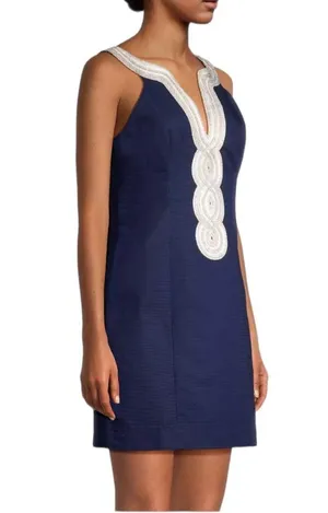 Lilly Pulitzer Valli Shift True Navy Dress New with Tag W-587 Sz 0 thumbnail 2
