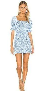 Faithful the Brand Magnolia Mini Dress in Blue Roos Tie Dye thumbnail 2