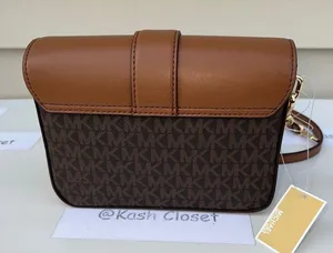 Michael Kors Brown Carmen Small Monogram Flap Crossbody thumbnail 6
