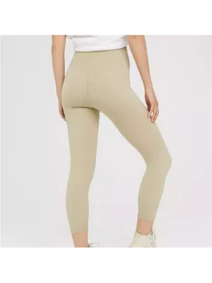 aerie Offline High Rise Real Me Crossover 7/8 Leggings in Beige - Small Short thumbnail 2
