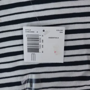 Crazy Horse Striped Waffle Knit Thermal Shirt Women Medium Navy Blue White thumbnail 10