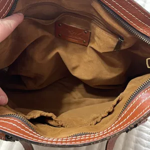 Patricia Nash Brown Leather Poppy Tote thumbnail 5