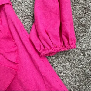 Showpo. Women's Pink‎ Ruffle Mini dress with Balloon Puff Sleeves size 2 thumbnail 6