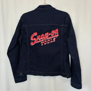 Snap-On Tools Dark Wash Denim Jean Jacket Button Front NWT Womens Large thumbnail 5