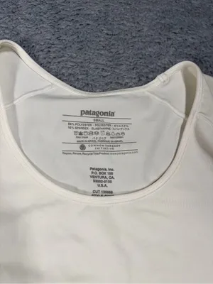 Patagonia Women's White Performance Short-Sleeve Tee small thumbnail 2