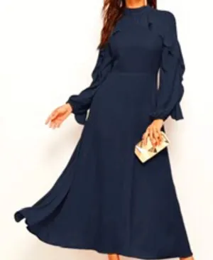 💝HPShein Flounce Fit &Flare Lantern Sleeve dress small thumbnail 1