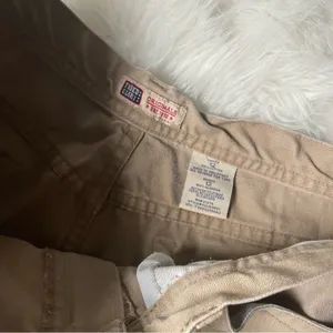 90s Vintage High Waisted Jean Shorts tan brown thumbnail 2