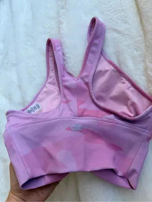ALO Yoga Pink Camouflage Sports Bra thumbnail 5