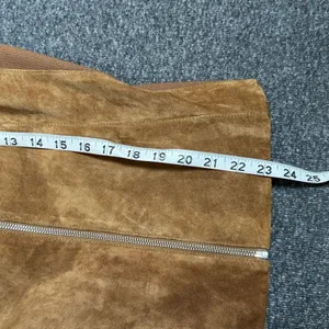 Soia & Kyo Brown Suede‎ Zip Jacket Ribbed Knit Slim Fit XS Chic Moto Minimalist thumbnail 14