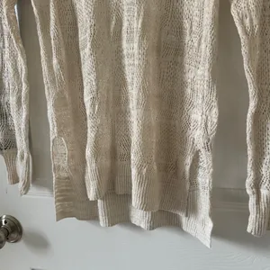 Free People Linen Knit Pullover‎ Sweater Size Large Lightweight Boho Miles Away thumbnail 3
