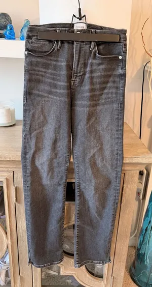 Frame‎ Le Super High Straight Jeans Womens Faded Black 29 thumbnail 1