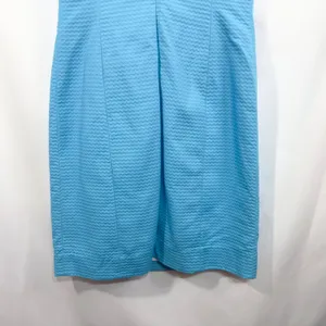 Lilly Pulitzer Size 00 Sheath Dress‎ Sleeveless Textured Gold Trim Blue 797 thumbnail 8