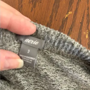Aerie Gray Brushed Fleece Long Sleeve Top Size Smal thumbnail 3