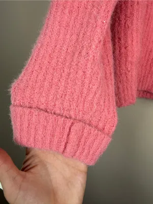 Sleeping On Snow By Anthropologie Pink Ribbed Fuzzy Open Cardigan S thumbnail 6