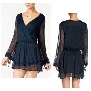 Free People Daliah Sheer Swiss Dot Whimsigoth Festival Mini Dress thumbnail 4