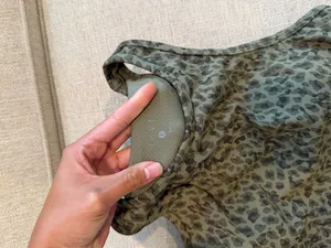 Tavi Active Long Line Bra Size Large Olive Leopard Built in Bra Green thumbnail 3