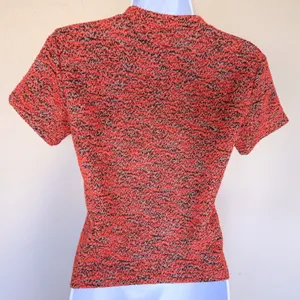 Free People Knit Top Women Size S Red Black Marled Textured Short Sleeve Boucle thumbnail 8