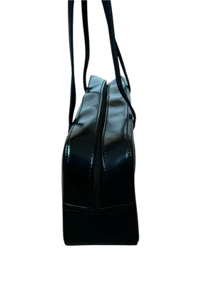 Vintage Guess Black Patent Leather Structured Shoulder Bag Y2K 90s Minimalist thumbnail 4