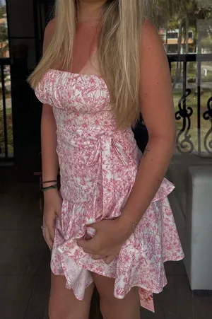 pink floral dress thumbnail 1