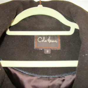 Cole Haan Chocolate Pea Coat Jacket Sz 10 thumbnail 10