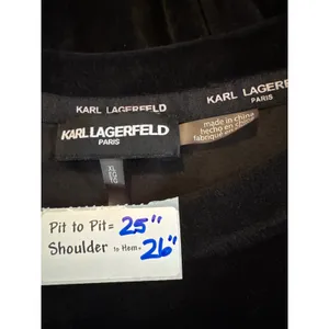Karl Lagerfeld Paris Black Velvet Bow Sleeve Top XL L8WH9846‎ thumbnail 3