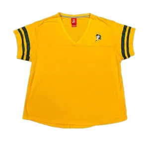 Nike Green bay Packers Jersey Womens Large Yellow Short Sleeve V Neck Pullover thumbnail 1
