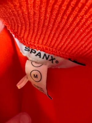 SPANX air essentials pique straight track pants in poppy size medium sporty work thumbnail 6