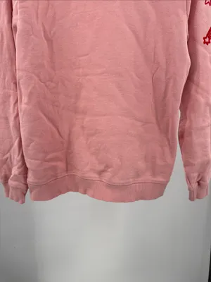 ban.do Pastel Pink Sweatshirt red floral hearts trust where you are M casual thumbnail 4