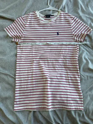 Ralph Lauren Sport Women’s Top 100% Pima Cotton Striped Pony Ecru Magenta Small thumbnail 6