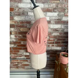 Beach Bum Threads Surf Club Crop Tee Small Pink Hammerhead Shark Graphic T-Shirt thumbnail 3