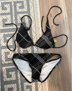 Black White Dotted Geometric Triangle Bikini Set Medium MX2500 thumbnail 1